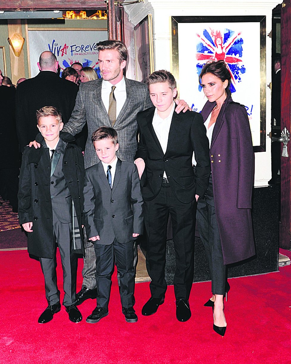 Image: 0148275135, License: Rights managed, Restrictions: Non ExclusiveNo Digital Rights Without PermissionPlease Credit All Uses, December 11, 2012Romeo Beckham, David Beckham, Cruz Beckham, Brooklyn Beckham and Victoria Beckham attend the press night of &#39;Viva Forever&#39;, a musical based on the music of The Spice Girls at Piccadilly Theatre in London, England.Non ExclusiveWorldwide RightsPictures by : FameFlynet UK © 2012Tel : +44 (0)20 3551 5049Email : info@fameflynet.uk.com, Place: United Kingdom, Model Release: No or not aplicable, Credit line: Profimedia.cz, FameFlynet UK