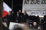 Miloš Zeman na Albertově: Demonstrace na jeho podporu 17. listopadu 2015
