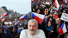 Protest proti vládním opatřením. Vyrazil na něj i Daniel Hůlka (17.11.2020)