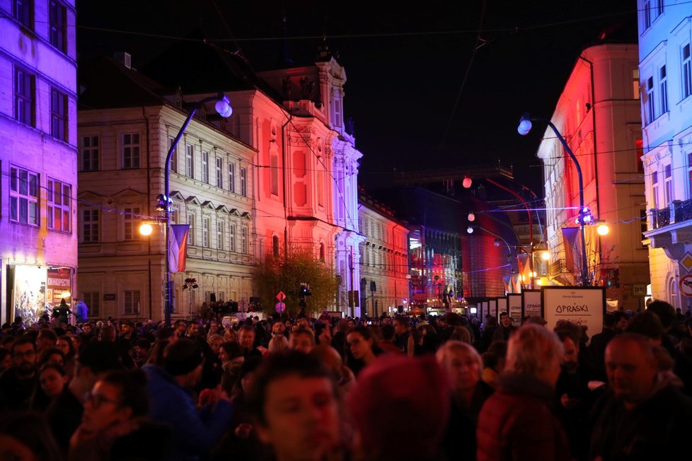 Národní třída během 30. výročí sametové revoluce 17. 11. 2019