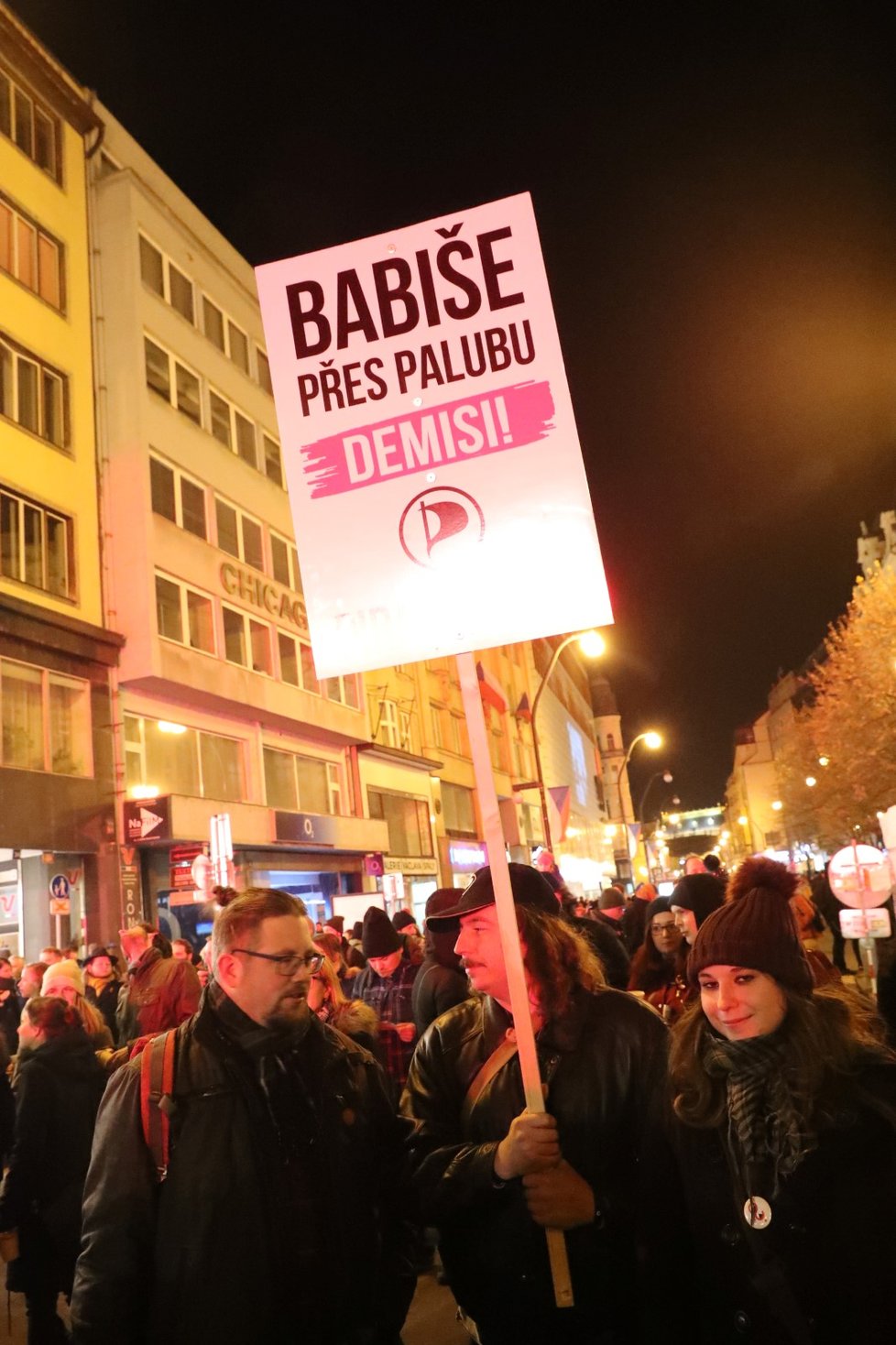 Demonstrace proti Andreji Babišovi v Praze.