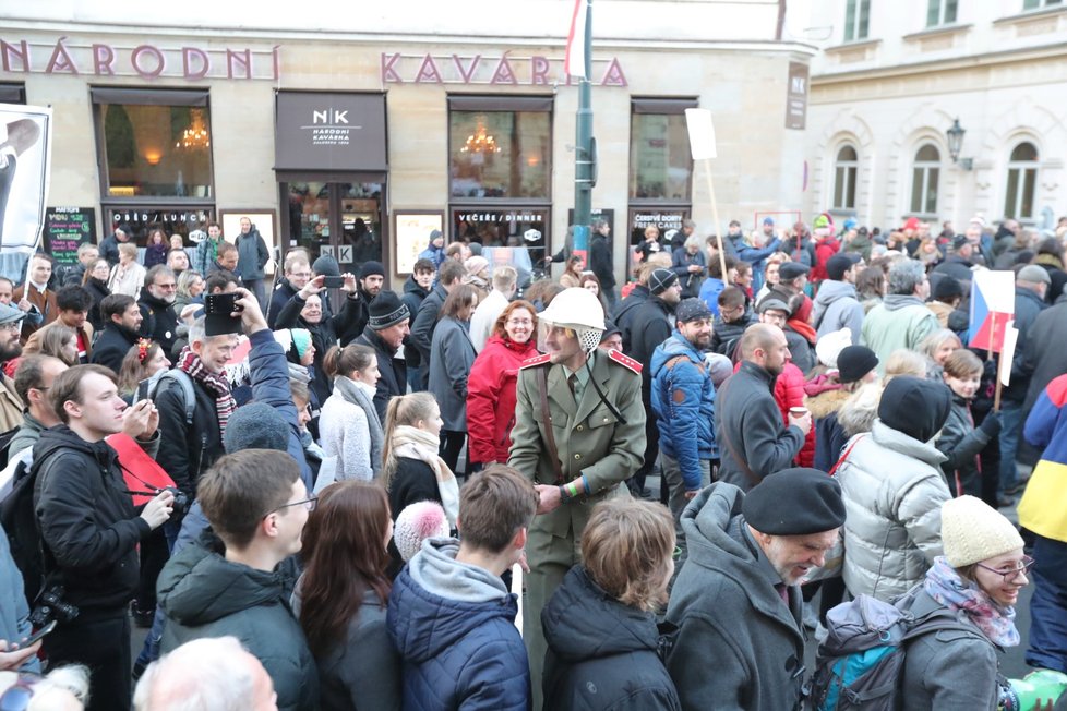 Demonstrace při výročí 17. Listopadu v Praze. (17.11.2018)