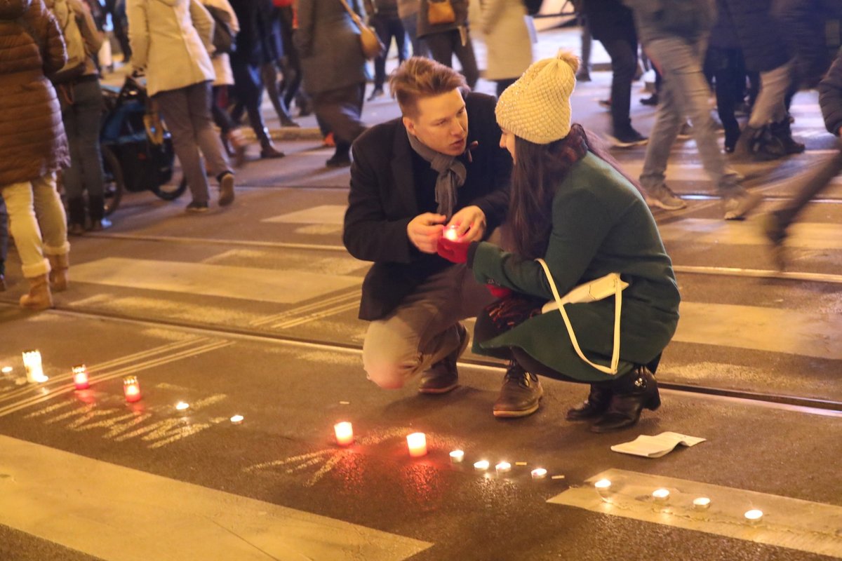 Oslavy výročí 17. listopadu na Národní třídě v Praze. (17.11.2018)