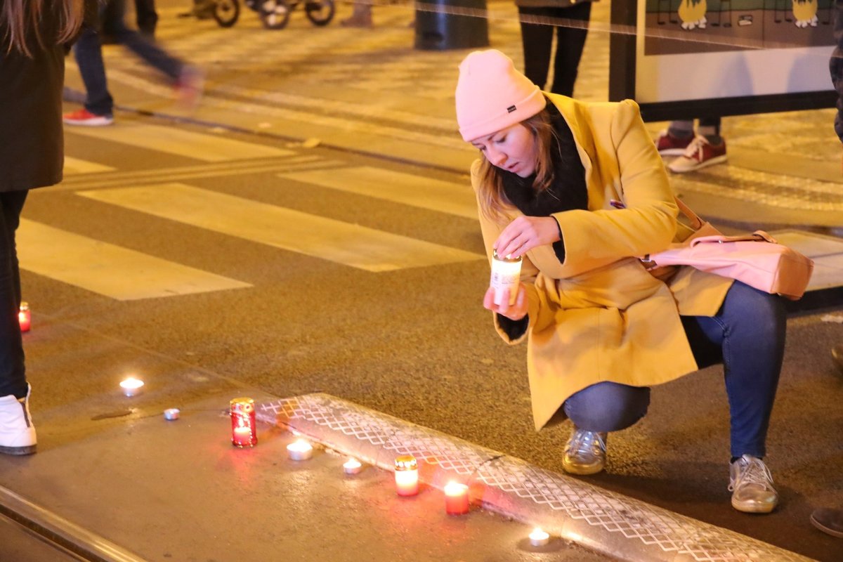 Oslavy výročí 17. listopadu na Národní třídě v Praze. (17.11.2018)