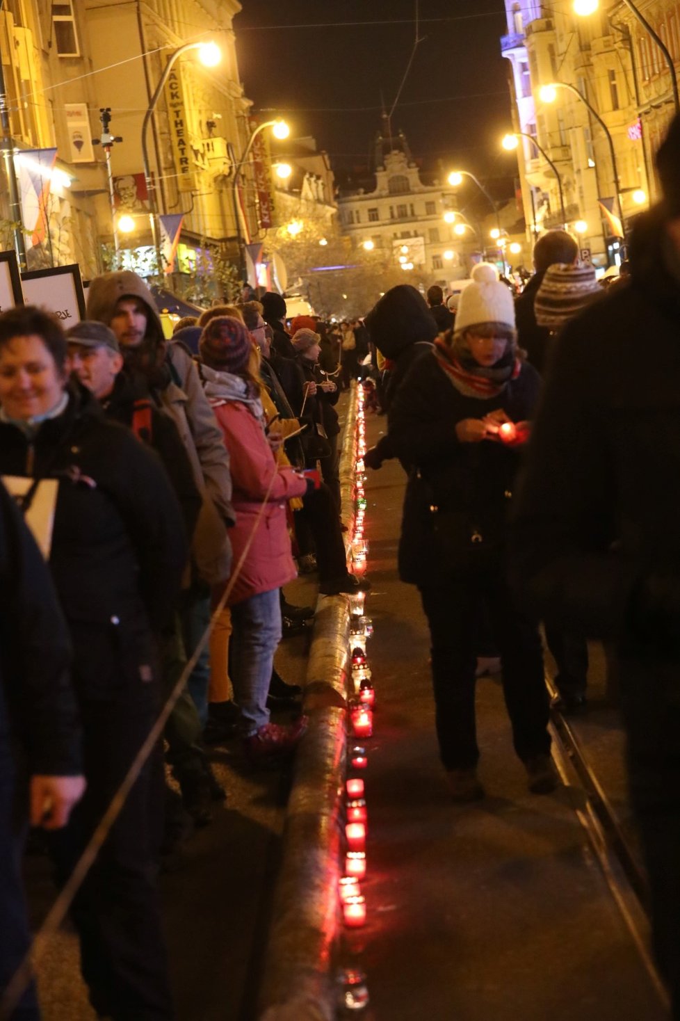 Oslavy výročí 17. listopadu na Národní třídě v Praze (17. 11. 2018)