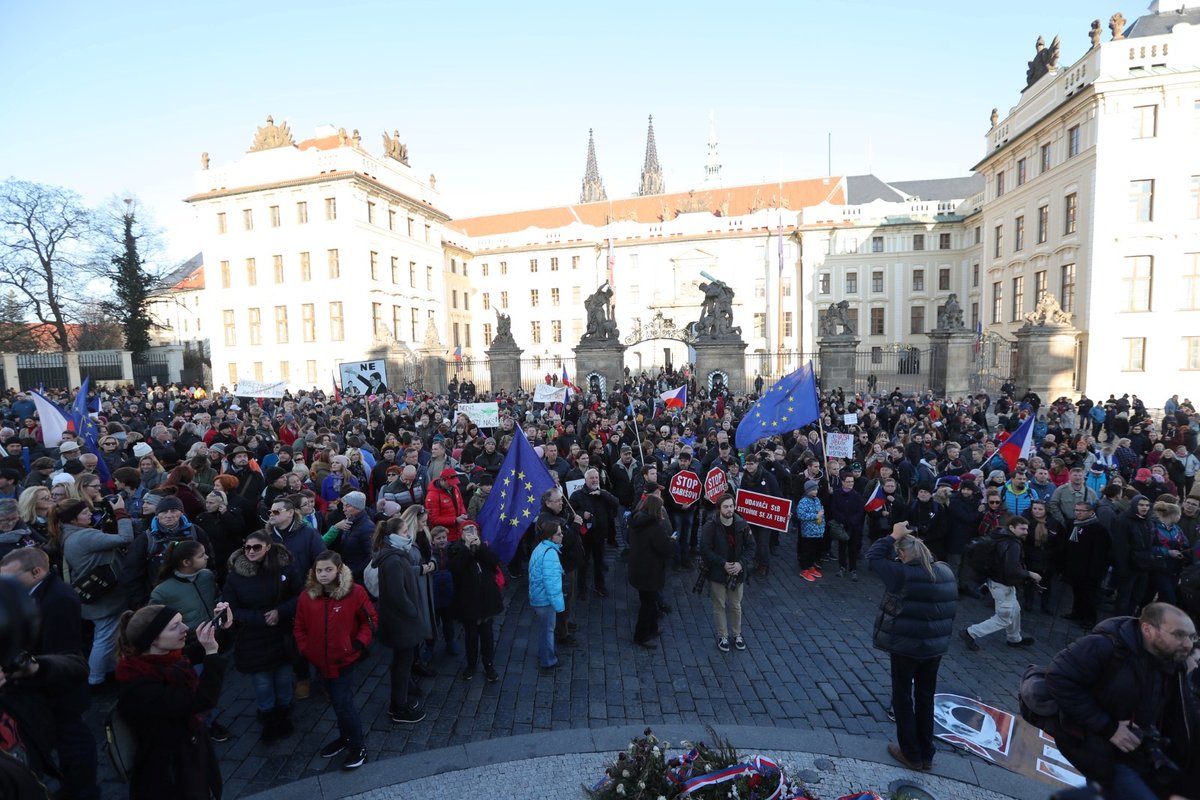 Protesty k výročí 17. listopadu v Praze. (17.11.2018)