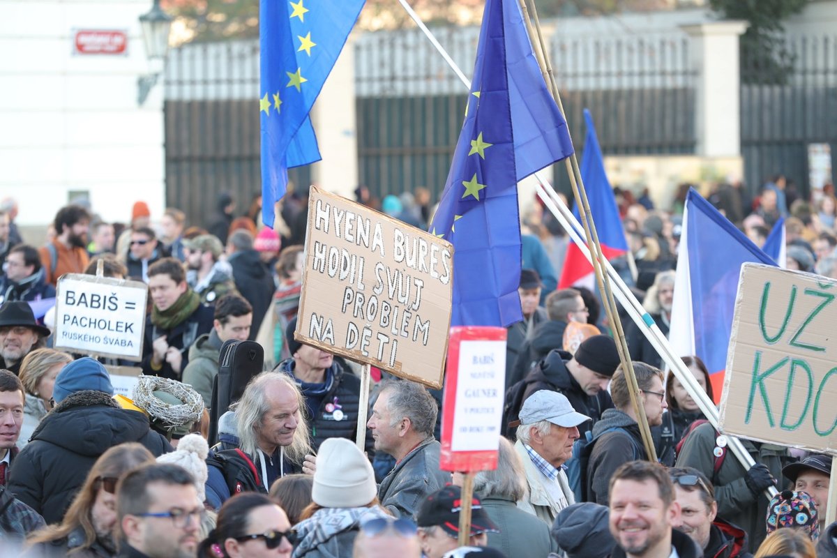 Protesty k výročí 17. listopadu v Praze. (17.11.2018)