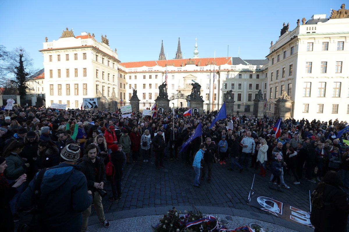 Protesty k výročí 17. listopadu v Praze. (17.11.2018)