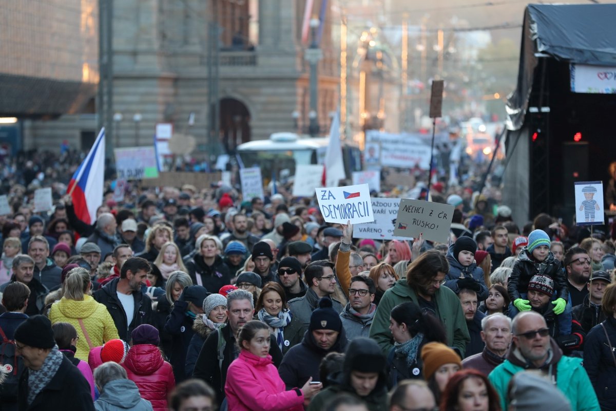 Demonstrace při oslavách výročí 17. listopadu. (17.11.2018)