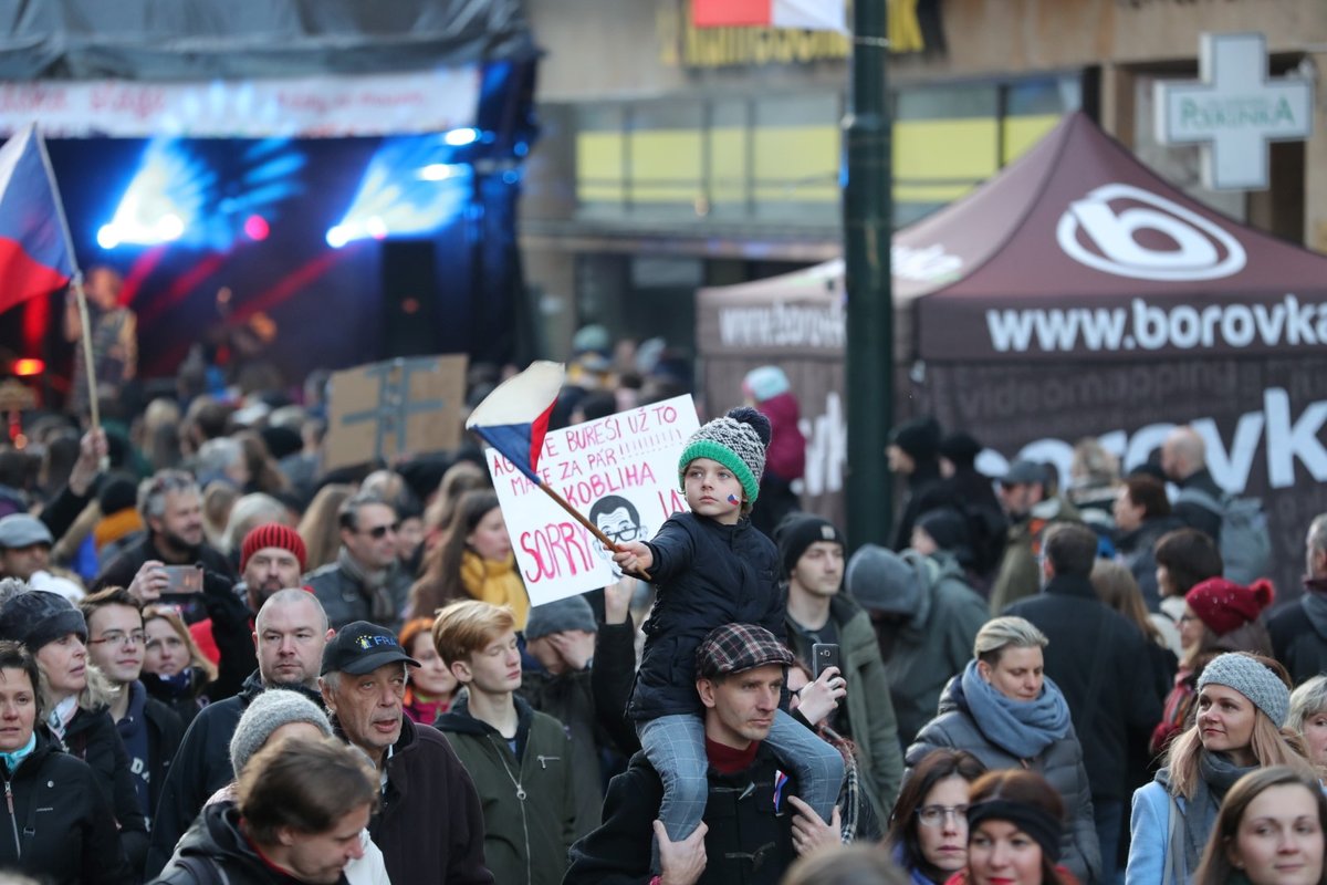 Demonstrace při oslavách výročí 17. listopadu. (17.11.2018)