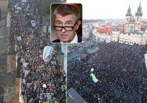 Protesty proti Andreji Babišovi 17. listopadu 2018 v Praze