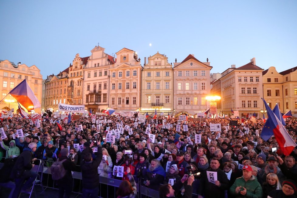 Protesty proti Andreji Babišovi k výročí 17. listopadu v Praze (17. 11. 2018)