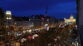 Václavské náměstí během 30. výročí sametové revoluce 17. 11. 2019