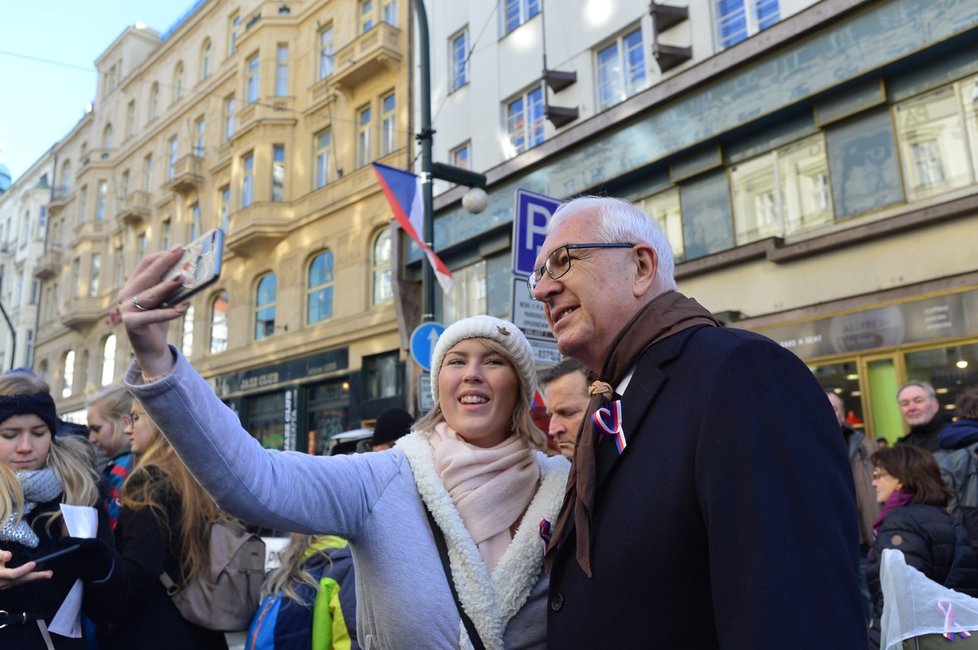 Jiří Drahoš se zúčastnil akce na připomenutí 17. listopadu. (17.11.2018)