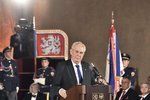 Předávání vyznamenání na Hradě: Miloš Zeman (28. 10. 2016)