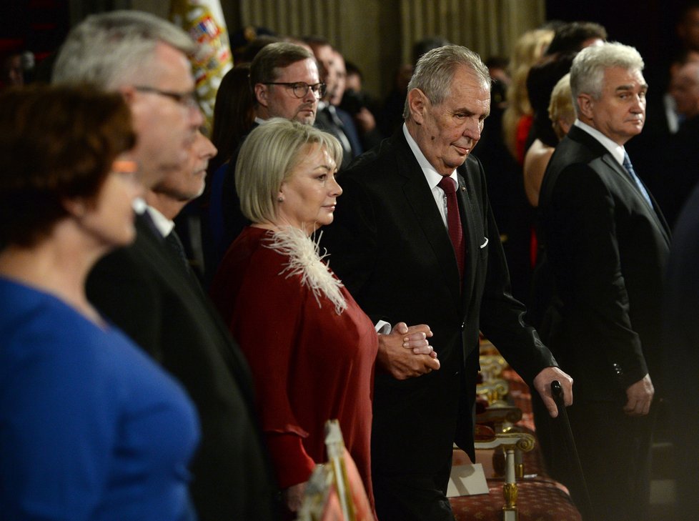 28. říjen 2018: Prezident Miloš Zeman v doprovodu manželky