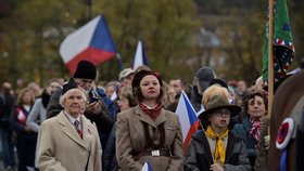 Sokolové v pochodu pro republiku uspořádaném 27. října 2018 k oslavám stého výročí založení Československa. Pochod vyrazil od Tyršova domu na Újezdě přes Národní třídu na Václavské náměstí.