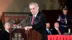 Miloš Zeman během projevu 28. 10. 2018