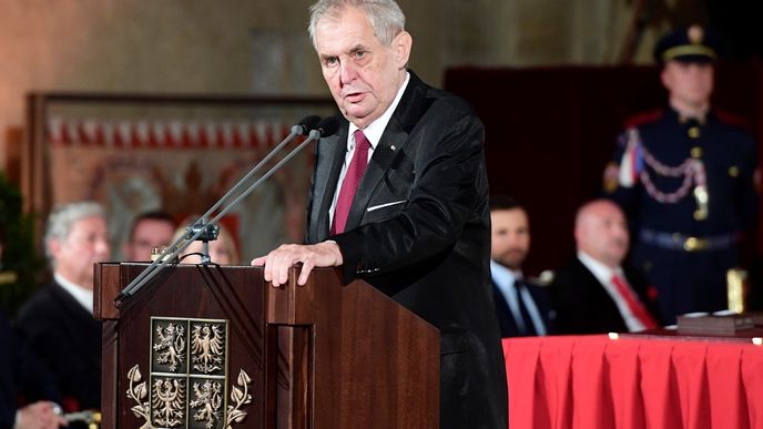 Miloš Zeman během projevu 28.10.2018