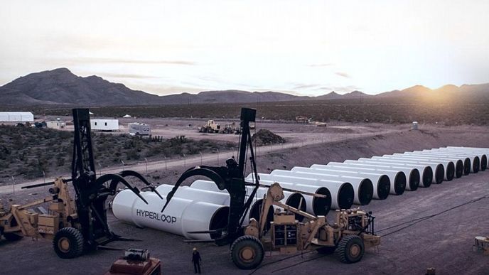 Hyperloop One staví dráhu pro první test své superrychlé kapsle Hyperloop One staví dráhu pro první test své superrychlé kapsle