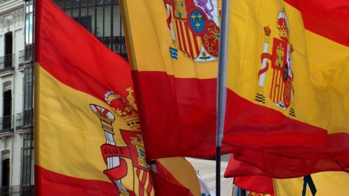 Španělské vlajky v Madridu Španělské vlajky v Madridu