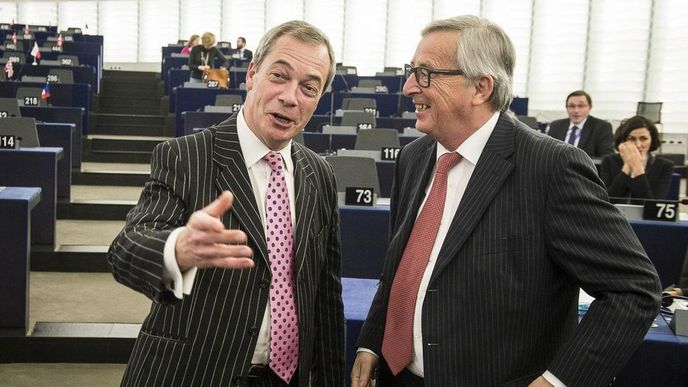 Nigel Farage a Jean-Claude Juncker Nigel Farage a Jean-Claude Juncker