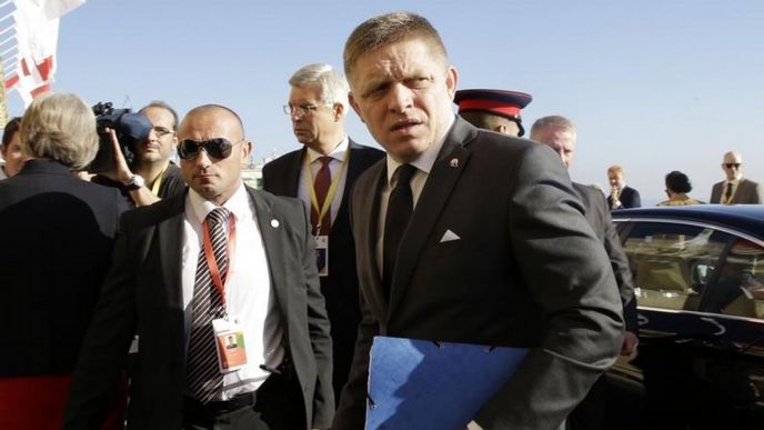 Slovenský premiér Robert Fico na summitu EU ve Valettě Slovenský premiér Robert Fico na summitu EU ve Valettě