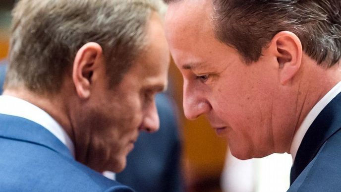Předseda Evropské rady Donald Tusk a britský premiér David Cameron Předseda Evropské rady Donald Tusk a britský premiér David Cameron