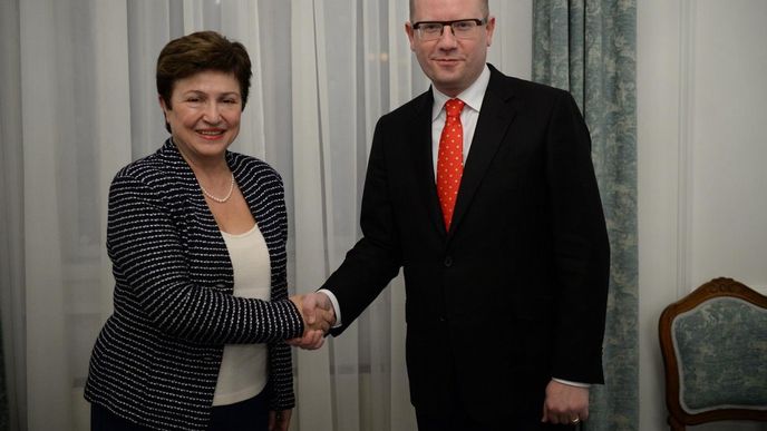 Bohuslav Sobotka a Kristalina Georgievová Bohuslav Sobotka a Kristalina Georgievová
