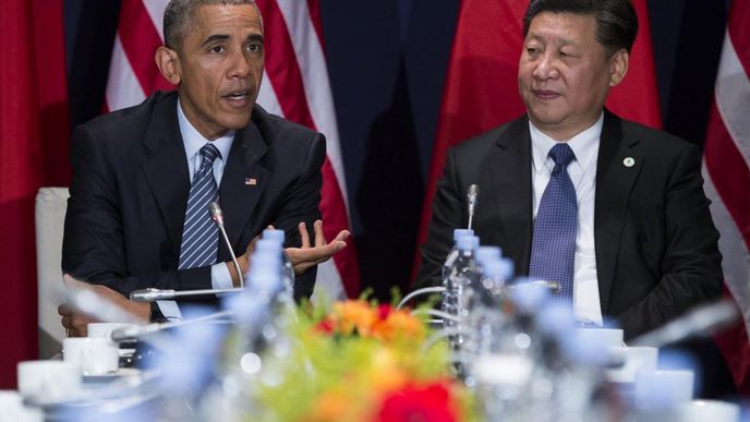 Americký prezident Barack Obama a čínský prezident Xi Jinping v Paříži (30. listopadu) Americký prezident Barack Obama a čínský prezident Xi Jinping v Paříži (30. listopadu)