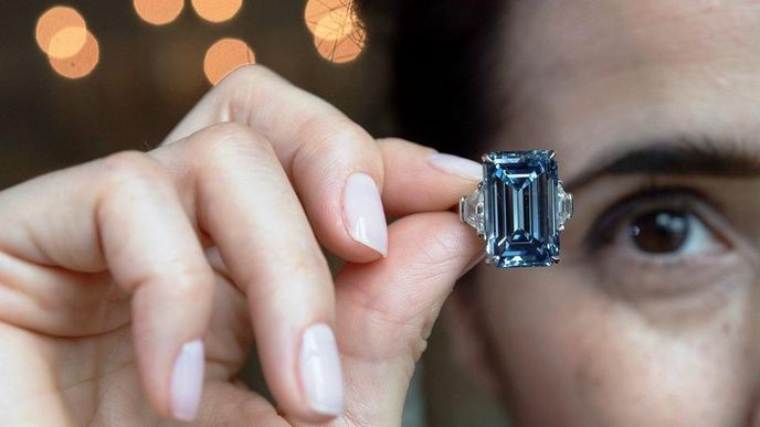 vzácný modrý diamant Oppenheimer Blue vzácný modrý diamant Oppenheimer Blue