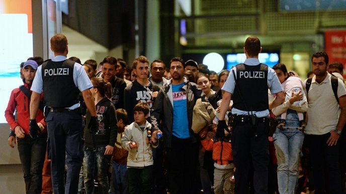 Migranti v Mnichově Migranti v Mnichově