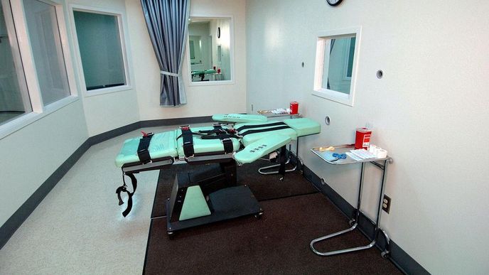 Popravčí komora v kalifornské věznici San Quentin Popravčí komora v kalifornské věznici San Quentin