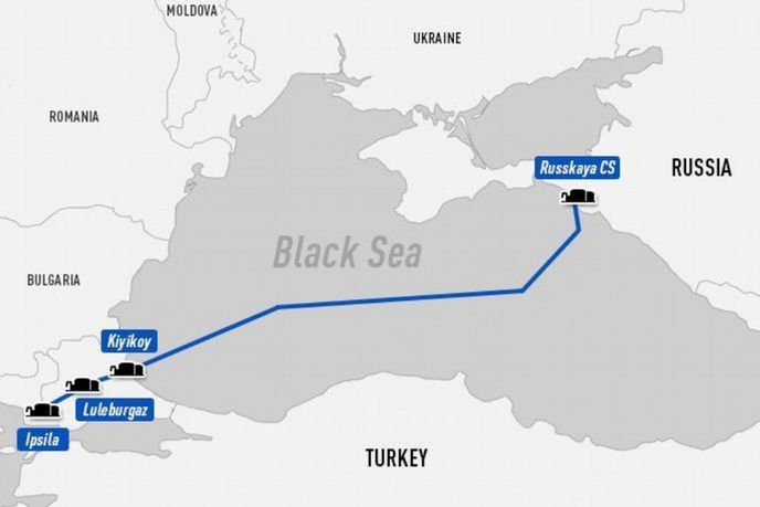 Plánovaná trasa projektu Turkish Stream Plánovaná trasa projektu Turkish Stream