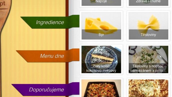 Ipad verze webu Recepty.cz Ipad verze webu Recepty.cz