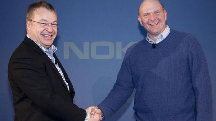 Stephen Elop (Nokia) a Steve Ballmer (Microsoft) Stephen Elop (Nokia) a Steve Ballmer (Microsoft)