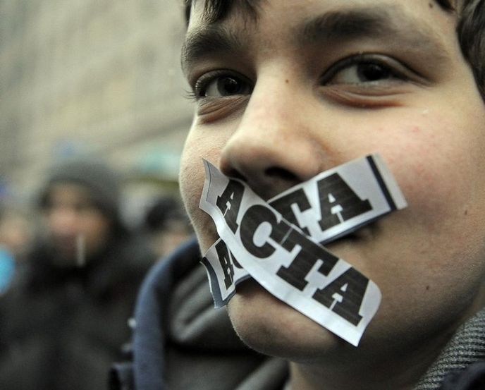 Z protestu proti ACTA Z protestu proti ACTA