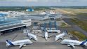 Skupina všech pěti letadel Airbus A300 Beluga Skupina všech pěti letadel Airbus A300 Beluga