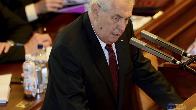 Prezident Miloš Zeman při projevu ve Sněmovně minulý týden. Prezident Miloš Zeman při projevu ve Sněmovně minulý týden.