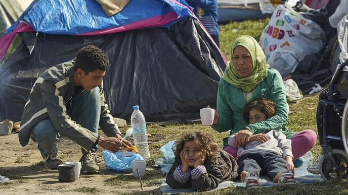 Migranti na řecko-makedonské hranici Migranti na řecko-makedonské hranici