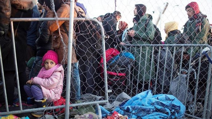 Migranti na řecko-makedonské hranici u Idomeni Migranti na řecko-makedonské hranici u Idomeni