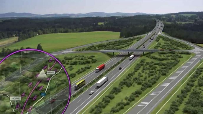 Vizualizace dálnice D3 z Českých Budějovic do Rakouska Vizualizace dálnice D3 z Českých Budějovic do Rakouska