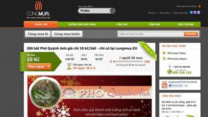 Nový vietnamský slevový server s nabídkami v českých městech Nový vietnamský slevový server s nabídkami v českých městech