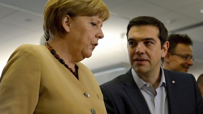 Německá kancléřka Angela Merkelová a řecký premiér Alexis Tsipras Německá kancléřka Angela Merkelová a řecký premiér Alexis Tsipras