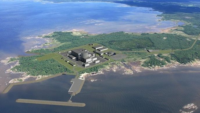 Vizualizace finské jaderné elektrárny Hanhikivi Vizualizace finské jaderné elektrárny Hanhikivi