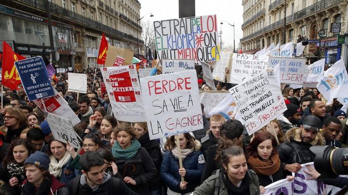protesty ve Francii protesty ve Francii