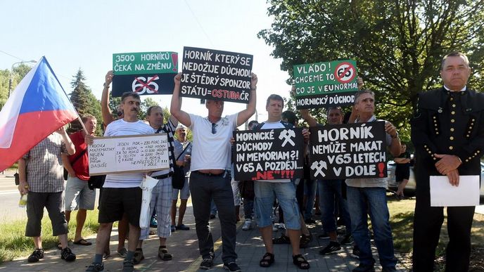 Demonstrace horníků Demonstrace horníků