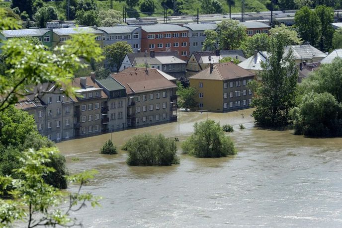 Zaplavené domy v Ústí nad Labem Zaplavené domy v Ústí nad Labem