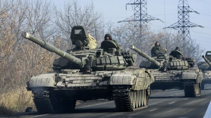 Tank na cestě k Doněcku Tank na cestě k Doněcku