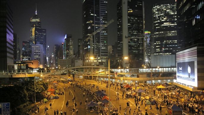 Demonstrace v Hongkongu trvají už několik týdnů Demonstrace v Hongkongu trvají už několik týdnů